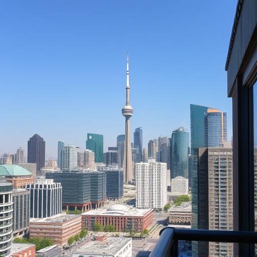Balcony overlooking the Toronto skyline