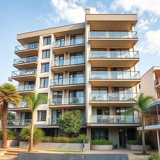 Exterior view of a modern apartment in Durban