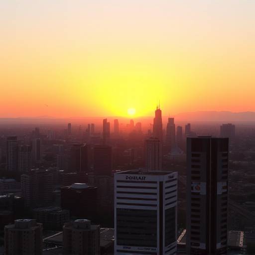 Johannesburg city skyline at sunset