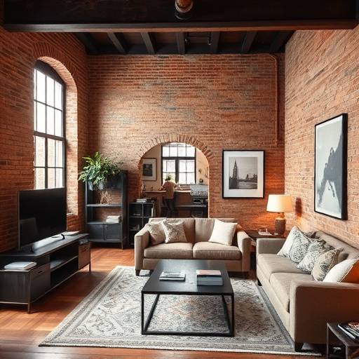 Stylish loft apartment with exposed brick walls in Johannesburg